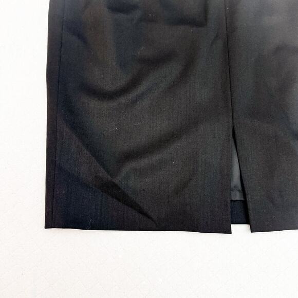 Lafayette 148 Black Pencil Skirt Back Slit 4% Stretch Size 4 - Picture 4 of 5